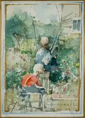 Jerzy Duda-Gracz, Głuchołazy 2, akwarela, gwasz, papier