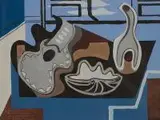Louis Marcoussis, Martwa natura z gitarą, serigrafia, podmalowana gwaszem, papier