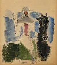 Eugeniusz Geppert, Don Kichot, akwarela, papier