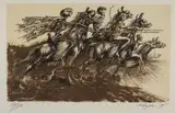 Jeźdzcy Apokalipsy, 1985 r. by Jan Lebensztejn, 1985, litografia barwna, sold Mar 2019