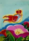 Jerzy Flisak, Komplet ilustracji do bajki Lusteryk z krainy światła, 16 ilustracji, tusz lawowany, kolorowy, papier