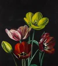 No name, Tulipany 2, 2018, 2018, akryl, płótno