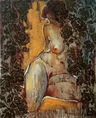 Kateryna Ocheredko, Nude, « Voile », 2019, olej, płótno