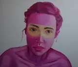 Emilia Pietras, Różowa, 2018, olej, płótno