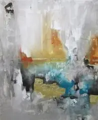 Małgorzata Pabis, Colorful flame, 2019, technika mieszana, płótno