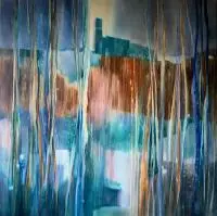 Jolanta Haluch, Blue Lake, 2018, olej, płótno