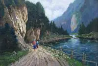 W. Wolski, Pieniny, olej, tektura, 33