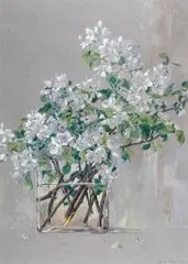 Jacek Dehnel, Gałązki jabłoni w wazonie, 1998 r., 1998, kredka, karton
