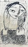 Ryszard Stryjec, Portret kobiety, tusz, papier