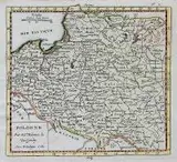 Gilles Robert de Vaugondy, Pologne par le Sr. Robert de Vaugondy…, Mapa Polski, dat. 1750 r., miedzioryt kolorowany liniowo, wym. mapy 14