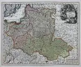 Johann Christoph Weigel, Poloniae & Lithuania accurante curatius…, Mapa Polski i Litwy, Norymberga, ok. 1720 miedzioryt kolorowany w epoce, 28