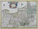 Frederik de Wit, Accurata Prussiae descriptio, Mapa Prus, Amsterdam, ok. 1680 r., miedzioryt kolorowany