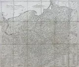 Daniel Friedrich Sotzmann, Generalkarte vom Königreich Preussen. nach astronomischen Ortsbestimungen…, Mapa Królestwa Prus, wyd. Schneider und Weiglischen Kunst und Buchhandlung, Norymberga, 1804 r., miedzioryt, papier naklejony na płótno