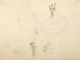 Jacek Malczewski, Szkice postaci (praca dwustronna), ołówek, papier