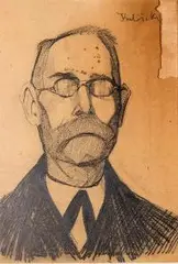 Stanislaw Kubicki, Portrety rodziców (sześć prac), węgiel, papier