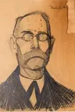 Stanislaw Kubicki, Portrety rodziców (sześć prac), węgiel, papier
