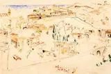 Pejzaż z Villeneuve-les-Avignon by Mela Muter, akwarela, papier, sold Feb 2019