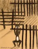 Jean Lambert-Rucki, Czekający pies, pastel, papier
