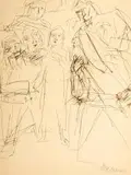 Bar micwa by Zygmunt Menkes, akwarela, tusz, papier, sold Feb 2019