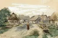 Józef M. Ryszkiewicz, Czekiszki, 1882 r., 1882, akwarela, papier 17