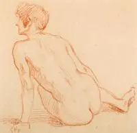 Stanisław Sawiczewski, Akt, sepia, papier