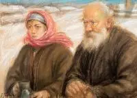 Józefa Maria Józefowicz, Starość i młodość, pastel, papier