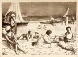 Stanisław Szwarc, Na plaży, Na plaży litografia, papier, 41