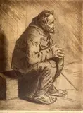 Jan Wojnarski, Starzec, akwaforta, akwatinta, papier