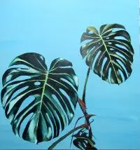 No name, 002. Monstera, 2018, 2018, olej, akryl, płótno