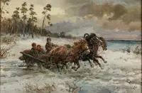Edward Pierzynski, Zaprzęg, olej, płótno