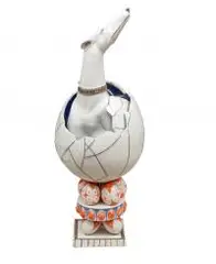 Mariusz Dydo, Antykur I, 2013, 2013, ceramika malowana podszkliwnie, szkliwiona transparentnie, malowana naszkliwnie