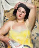 Modelka, lata 1926-1927 by Wojciech Weiss, olej, płótno, sold Nov 2018
