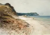 Nad morzem by Henryk Baranowski, olej, płótno, sold Nov 2018