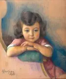 Maurycy Medrzycki, Portret dziewczynki, 1922 r., 1922, pastel, płótno