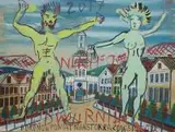 Edward Dwurnik, Nikifor-dwurnik (para), 2017 r., 2017, akwarela, tempera, papier