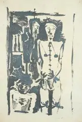 Jacek Sienicki, Szczególny cyrk, 1958 r., 1958, monotypia, papier