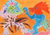 Ryszard Grzyb, Los Paranoikos, 1986 r., 1986, pastel, papier, 20