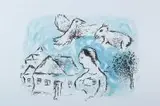 Wioska (Le Village), 1977 r. by Marc Chagall, 1977, litografia, papier, sold Nov 2018