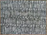 Józef Szajna, Apel, 1990, 1990, akryl, płótno