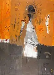 Portret, 1991 by Janusz Karbowniczek, 1991, olej, płótno, sold Oct 2018