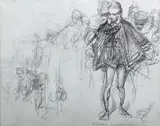 Jan Matejko, Szkic Walezy – do zabójstwa Wapowskiego, ołówek, papier