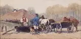 Adam Setkowicz, Przy studni, akwarela, papier