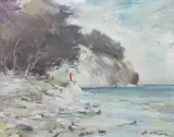 Klif by Marian Mokwa, olej, płótno, sold Oct 2018