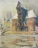 Teodor Urtnowski, Żuraw Gdański, 1910 r., 1910, litografia, papier, 56