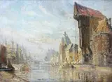 Teodor Urtnowski, Długie Pobrzeże w Gdańsku, olej, płótno