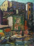 Alicja Gwiazdowska, Wenecja Bydgoska, olej, tektura, 27