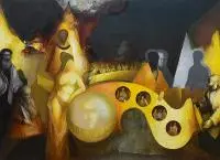 Wiesław Markowski, Box, 1974 r., 1974, olej, sklejka