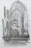 Antoni Suchanek, Wnętrze katedry oliwskiej, litografia, papier