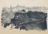 Jan Kanty Gumowski, Panorama Krakowa, litografia, papier, 23