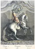 Zmiana w prawo/Changer à droite by Johann Elias Ridinger według, litografia kolorowana, papier, 53, sold Oct 2018